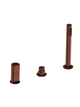BORGIA 89028B - Deck mounted 3 hole stainless steel bathtub tap with hand shower by Rubinetterie Frattini - view 3